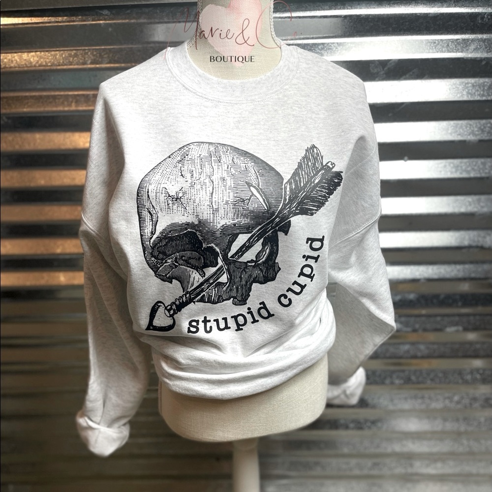 Stupid Cupid Ash Soft Sweatshirt